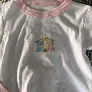 Magnolia Baby White and Pink Christmas pajamas NWT